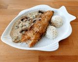 Serpenyős pontyszelet  gombamártással recept fázis 2 fotója