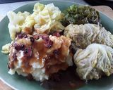 A picture of step 4 of Sig's German style stuffed cabbage rolls with creamy mash.