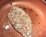 A picture of step 4 of Chicken Milanese.