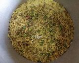 A picture of step 6 of Moong Matar Khichdi with Gajar Halva.