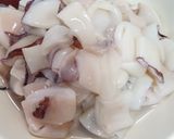 A picture of step 1 of Adobong Pusit with sabaw.