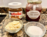 Foto del paso 2 de la receta: Pastel rústico con Nutella, mermelada de frambuesas y Almendra