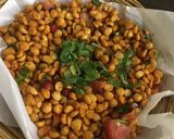 A picture of step 2 of Chana dal chaat.