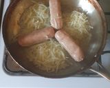 A picture of step 2 of Little Rosti's and big Sausages.