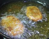 A picture of step 3 of Chicken Kobiraji/ Cutlets wrapped in an egg nest.