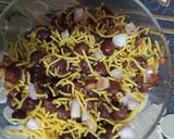 A picture of step 4 of Sev chana chaat.