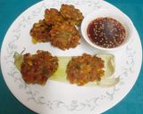 A picture of step 5 of Crispy Korean Style Corn Fritters With Hot & Sour Dipping Sauce.