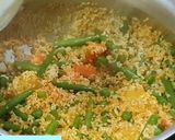 A picture of step 2 of Gobindobhog rice vegetable khichdi.