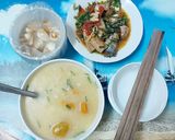 Hình bước làm 5 của món Canh bí đỏ đậu phộng chay 🥜