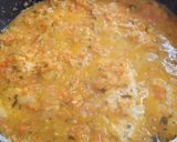 A picture of step 3 of Mustard chicken in carrot and parsnip sauce.