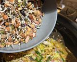 A picture of step 4 of Kwati (Nepalese Traditional Newari style mixed sprouted legumes soup).