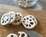A picture of step 1 of Shio Koji Lotus Root - Japanese #vegan.