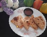 A picture of step 6 of Mexican cheesy quesadilla.