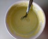 A picture of step 3 of Fluffy's caesar salad dressing.