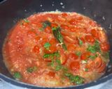 A picture of step 4 of Astakomakaronada –Greek lobster spaghetti.