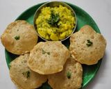 A picture of step 11 of Poori Bhaji(Maharashtrian Style).