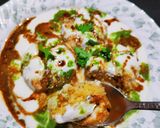 A picture of step 6 of Lapsi tikki dahi chat.