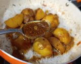 A picture of step 5 of Achari Egg Biryani.