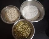 A picture of step 1 of Moong dal carrot idli.