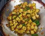 A picture of step 3 of Andra style Banana Patoli.