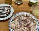 A picture of step 6 of Microwave Marinated Anchovies with Olive Oil, Lemon, Salt, and Pepper.