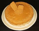A picture of step 10 of Lotus biscoff cheesecake (no bake).