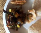 A picture of step 4 of Kattha and Meetha kaddu ki sabji.