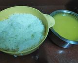 A picture of step 1 of Dal Khichdi.