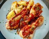 Foto del paso 7 de la receta: Pollo al horno con tomate a la albahaca