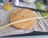 A picture of step 12 of White chapati (oiled thrice and rolled out twice).