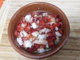 Ensalada o tartar de Langostinos con Fresas