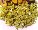 A picture of step 5 of Fried plantain with scramble egg.