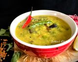 A picture of step 4 of Thankuni Pata Diye Musurir Dal (Centella Leaves Cooked with Red Lentils - Bong Style).