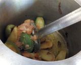 A picture of step 4 of Achari aloo parwal.