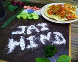 A picture of step 6 of Tricolour chatpati papad chat and salad art 🇮🇳.