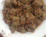 A picture of step 5 of Dhaba kaleji fry.