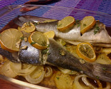 Foto del paso 6 de la receta: Lubina al horno con cama de patatas y cebolla