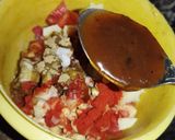 A picture of step 2 of Peanut masala papad chat.