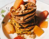 Hình bước làm 4 của món Pancakes bí đỏ