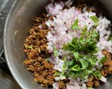 A picture of step 3 of Mutton Keema Samosa.