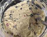 A picture of step 5 of Chunky Berry Chocolate coconut banana bread.