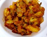 मूली के पत्ते आलू की सब्जी (mooli ke patte aloo ki ki sabzi recipe in Hindi) रेसिपी चरण 5 फोटो