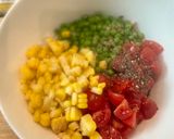 A picture of step 1 of Cold Rice Salad - and Yes It Uses Up Everything So Nearly FREEEE - and Yummeee :P.