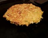 A picture of step 5 of Okonomiyaki Japanese savory pancake.