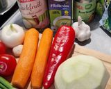 Sűrű "csirkeleves" jackfruittal és gnoccihval (vegán) recept fázis 1 fotója