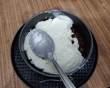 A picture of step 4 of Black forest ice cream cake.