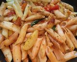 A picture of step 8 of Masala Egg Pasta.