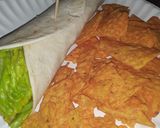 A picture of step 4 of Swiss garlic n herb tuna wrap.