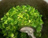 A picture of step 2 of Shimla mirch with achar masala, less ingredients.