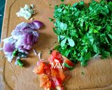 A picture of step 1 of Methi Aloo Masala.